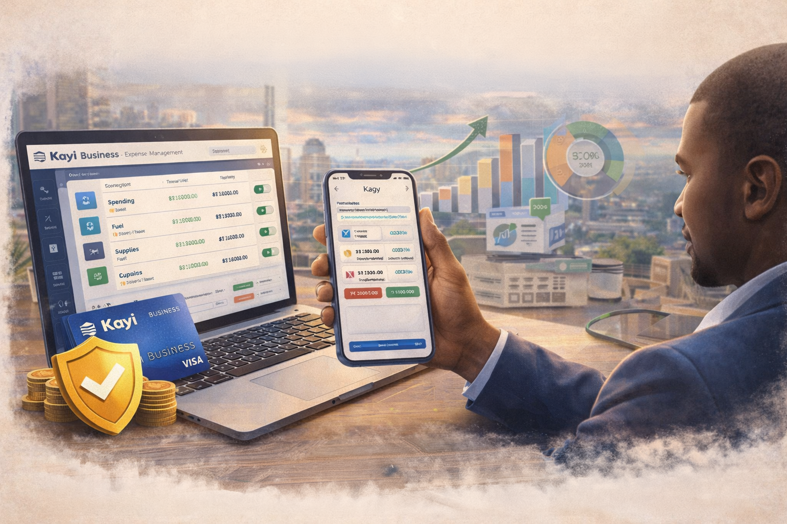 Kayi business spending controls and debit card access