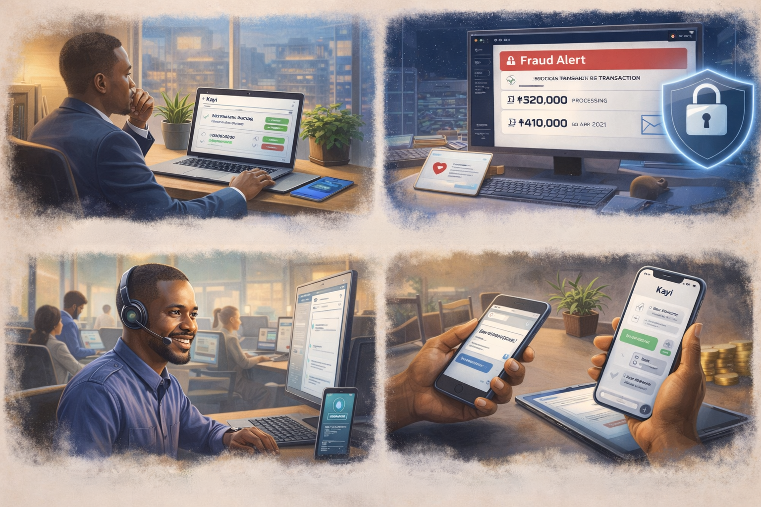 Kayi business operations support and transaction monitoring